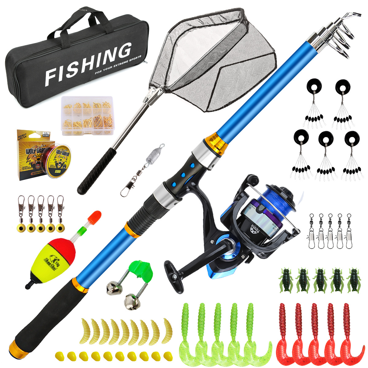 2.1-3.6M Telescopic Glass Fibe - đánh giá và giá Spincast Reel
