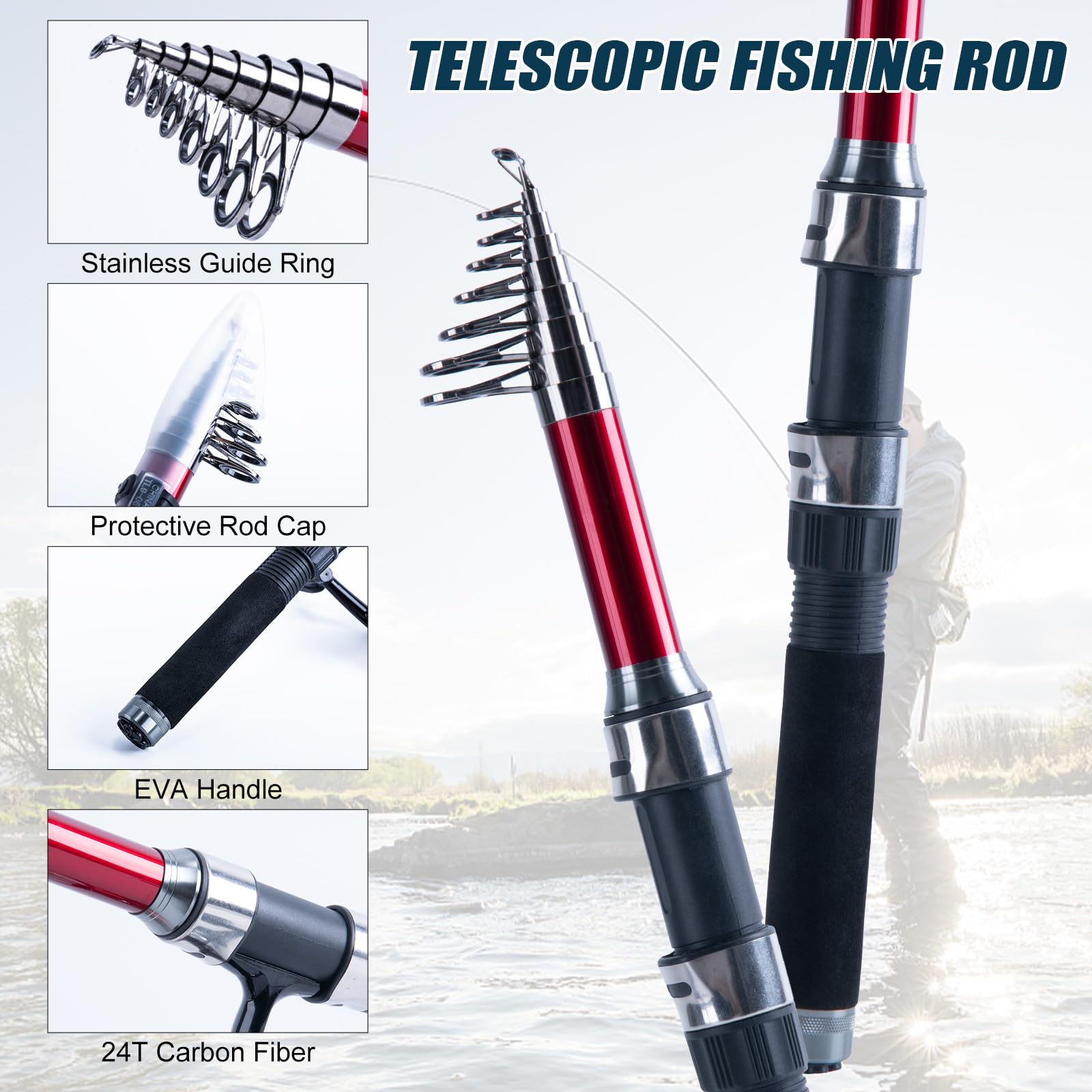 Goture 2Pcs Fishing Rod and 2P - đánh giá và giá Reel Bag